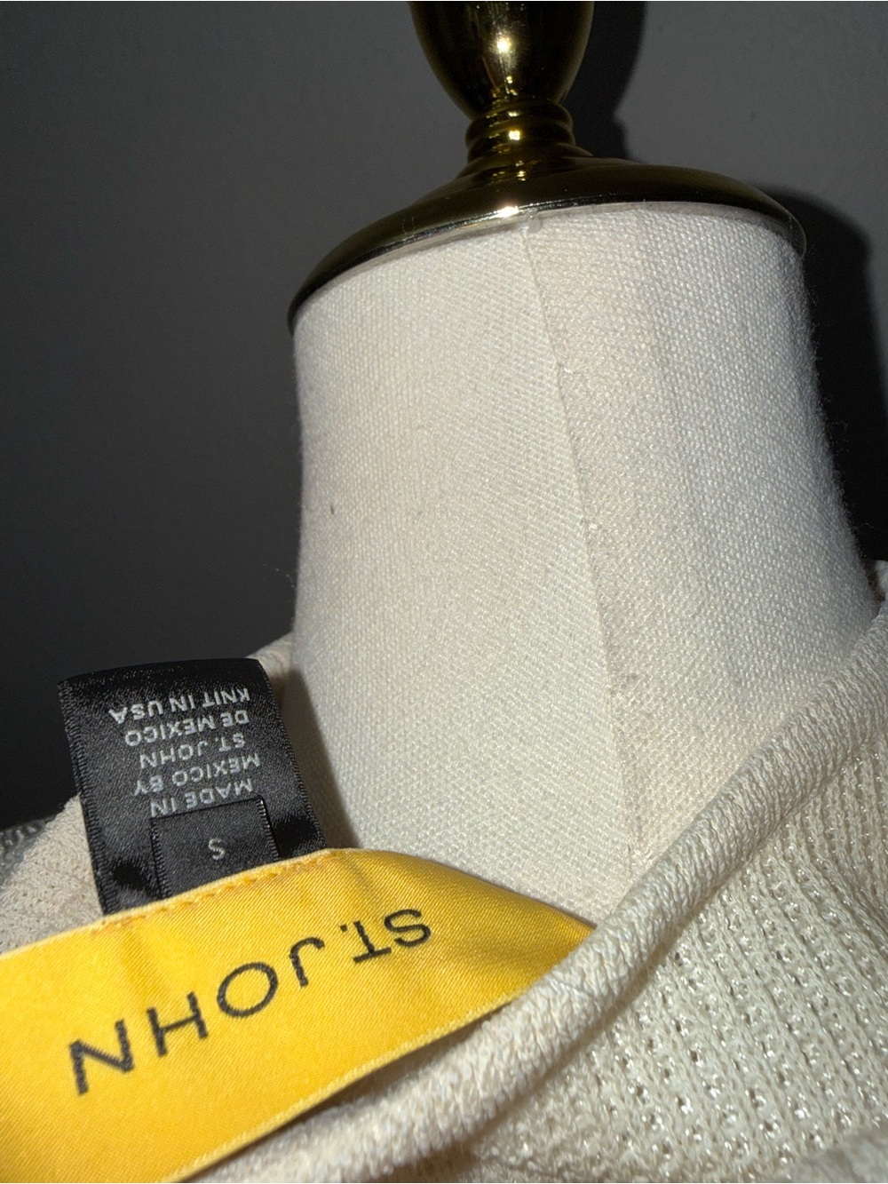 Vintage St. John Yellow Label Cream Knit Top & Sweater 2 Piece SET Knit in USA S - Picture 7 of 10